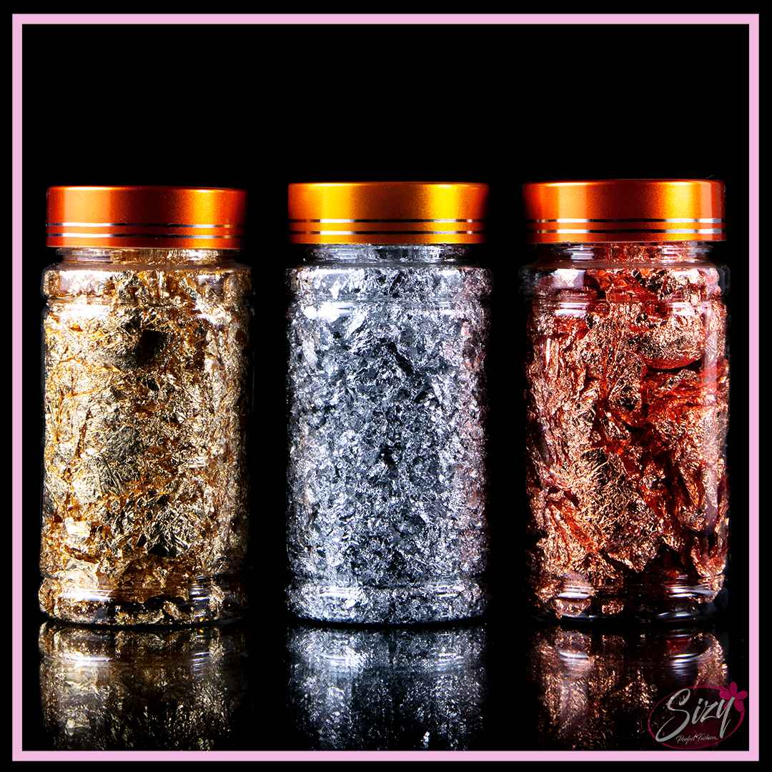 Bote Hoja De Papel Oro, Plata y Bronce Decoración