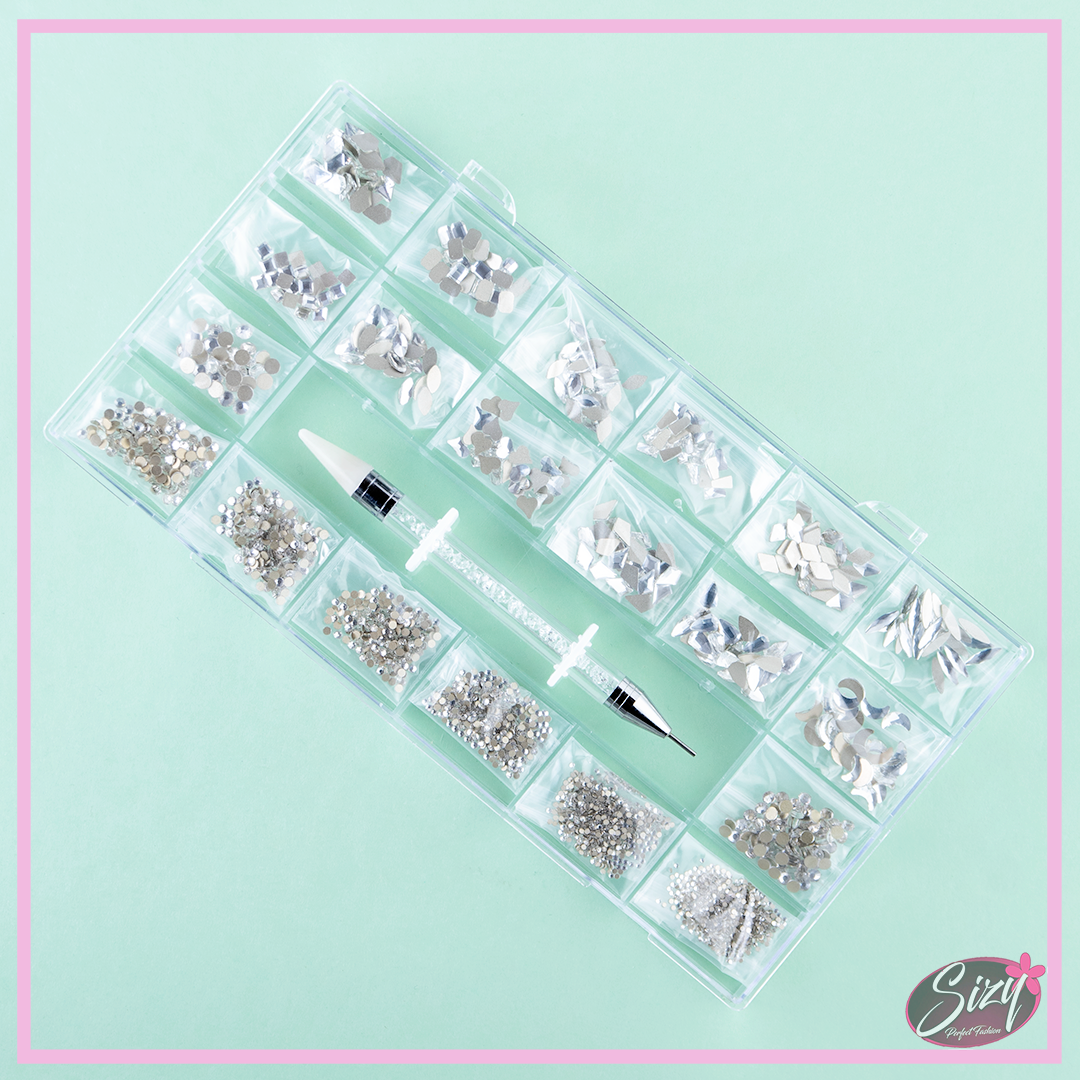 Caja De Crystales y Diamantes + Aplicador Tacana