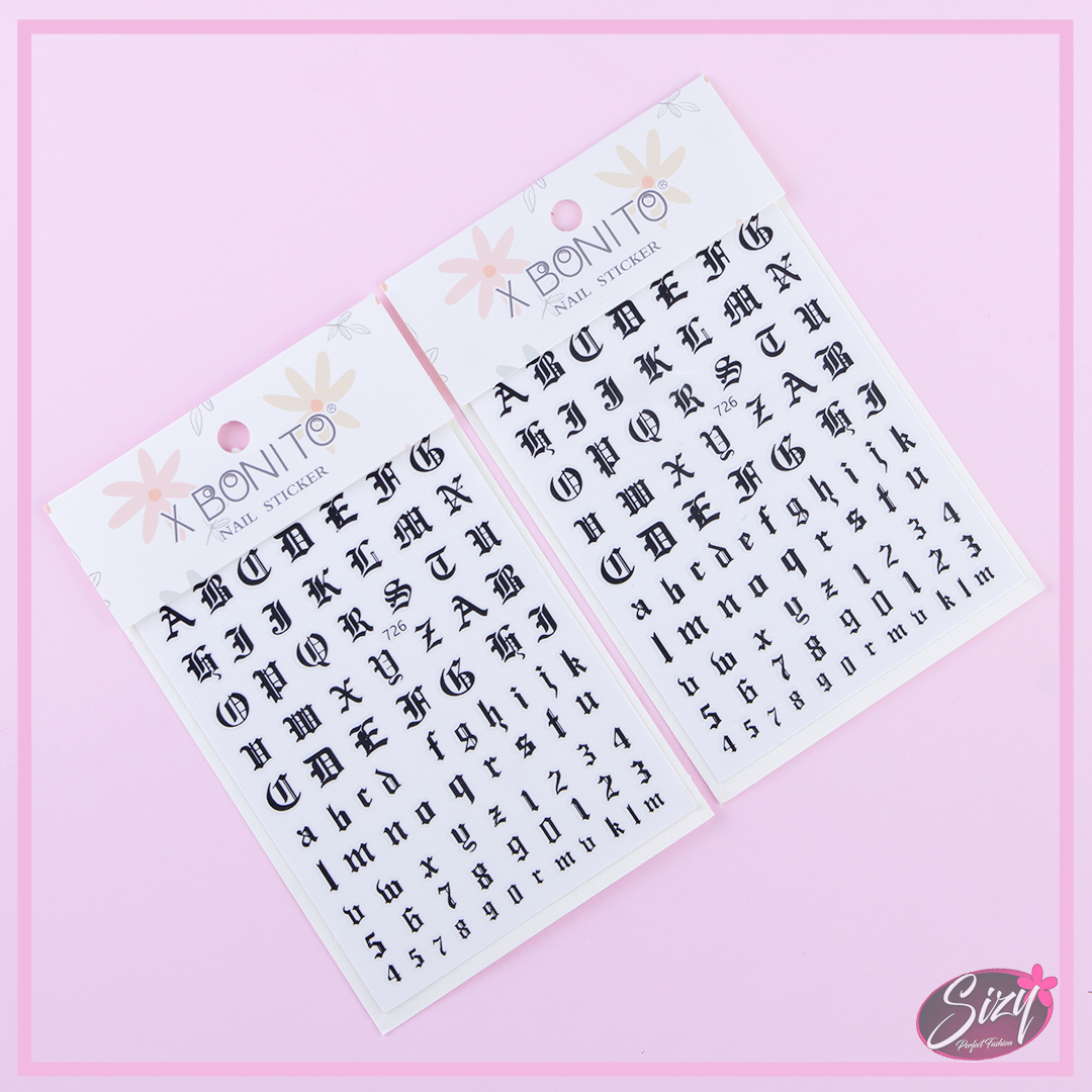 Sticker Para Uñas Diseño Letras