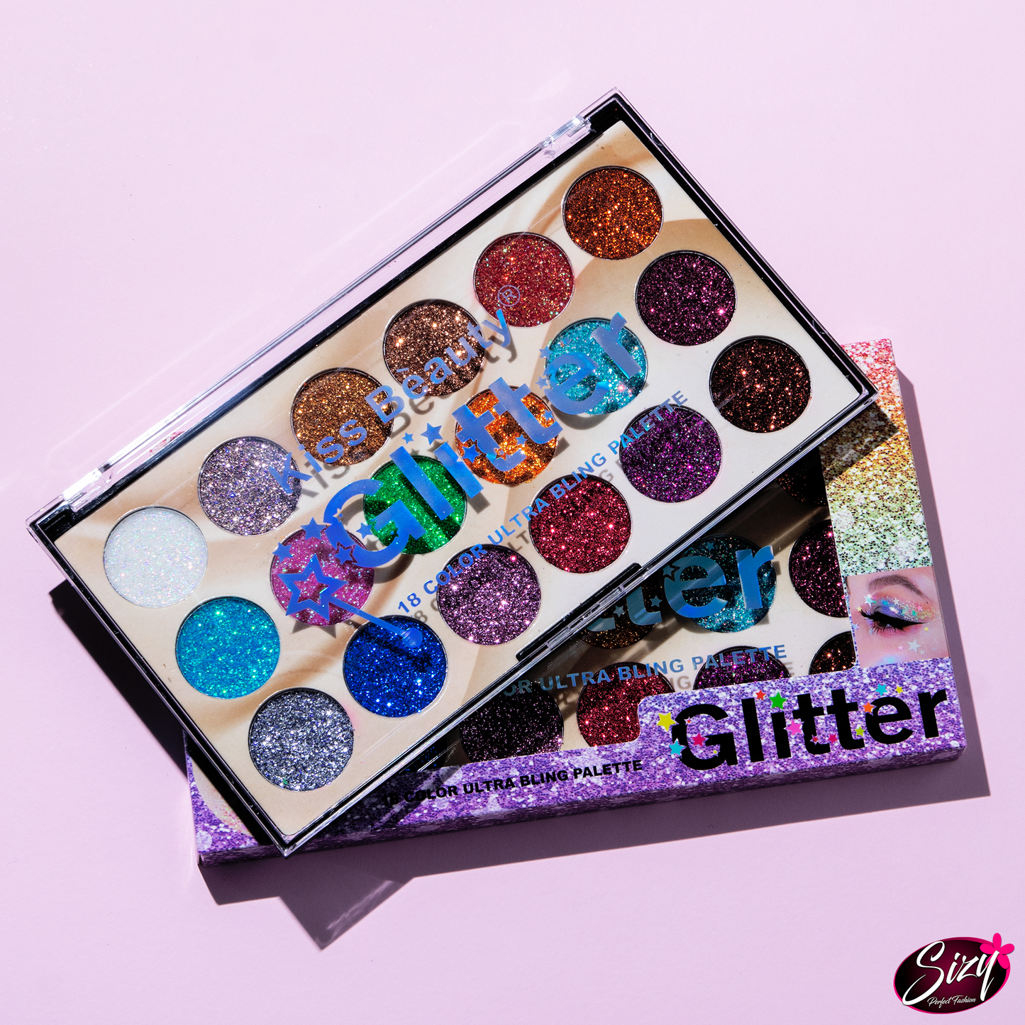 Paleta De Sombras Glitter Kiss Beauty 18 Tonos