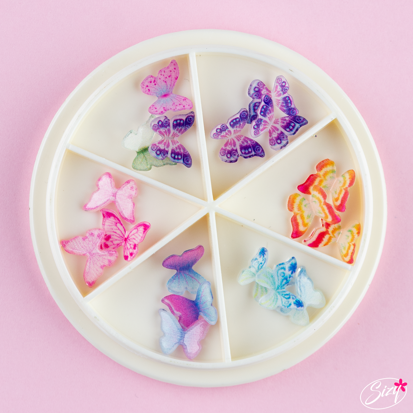 Rueda De Dijes Diseño Mariposa En Colores