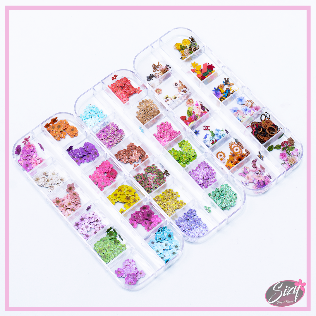 Caja Pegatinas 3D Para Uñas