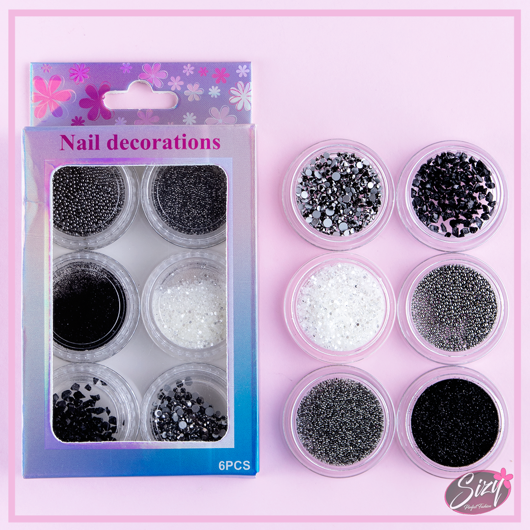 Kit De 6 Decoraciones Para Uñas