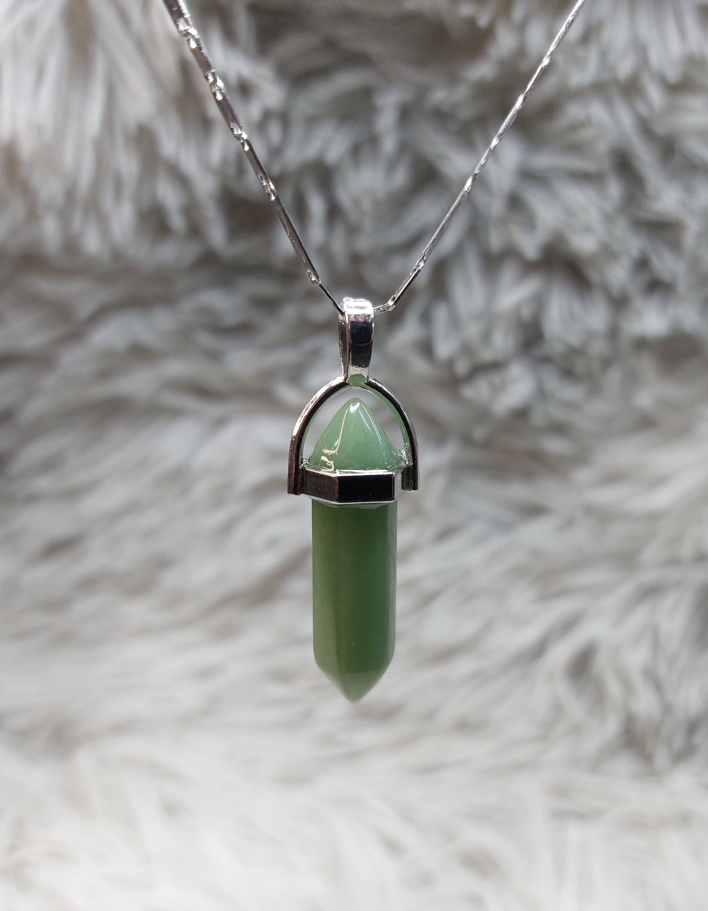 Cadena Con Dije Cuarzo Verde