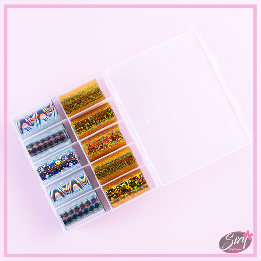 Kit 10 Papel Foil Con Estampado Oro/Plata