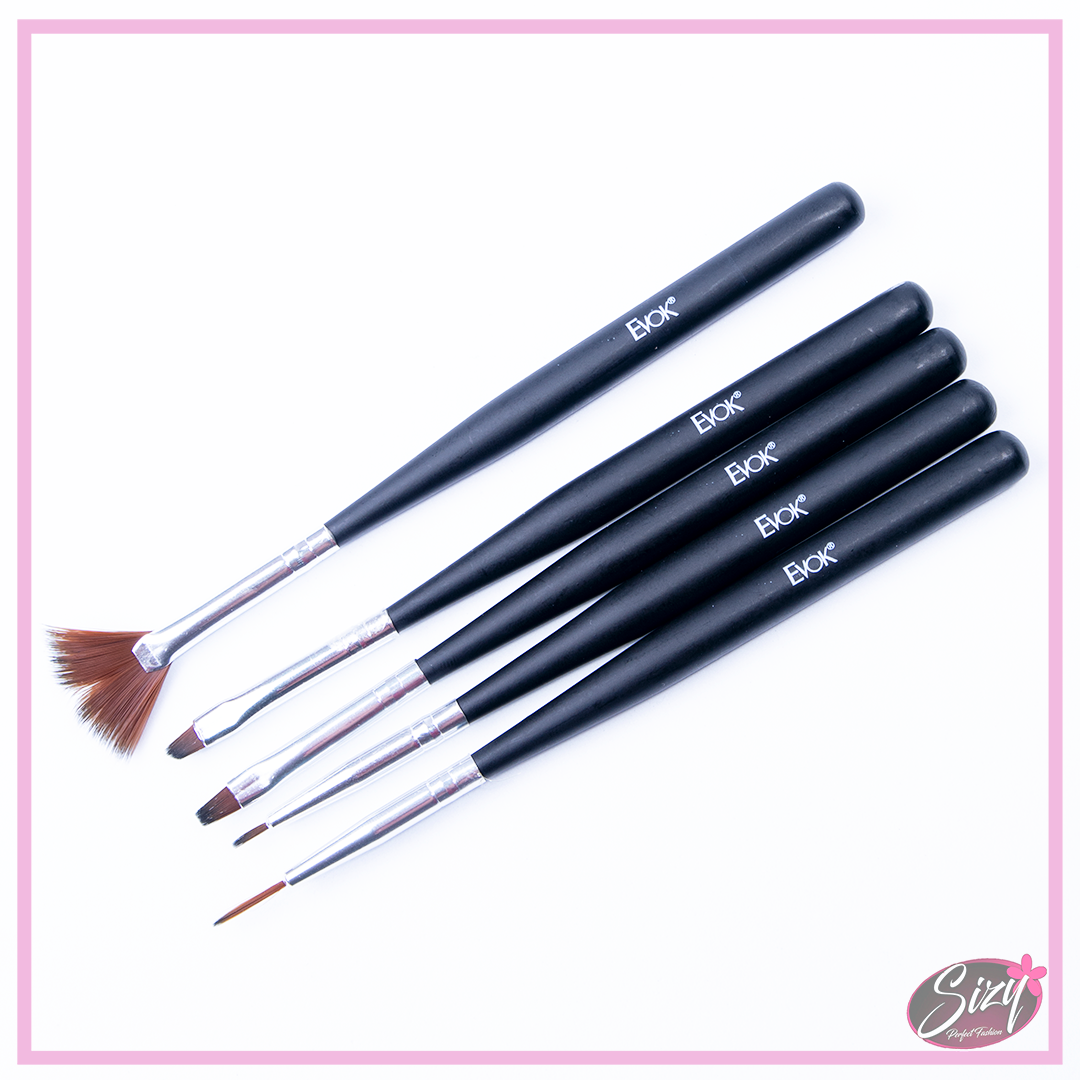 Set Pinceles Evok Para Uñas Acrílicas