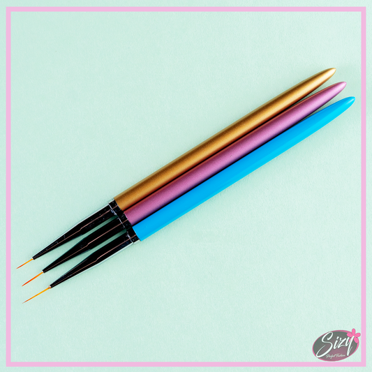 Set 3 Pincel Liner Para Nail Art Esmalte