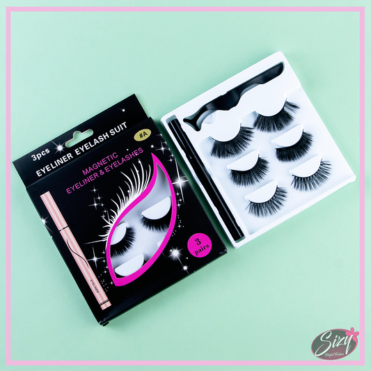 Kit Pestañas Postizas 3D + Delineador + Aplicador