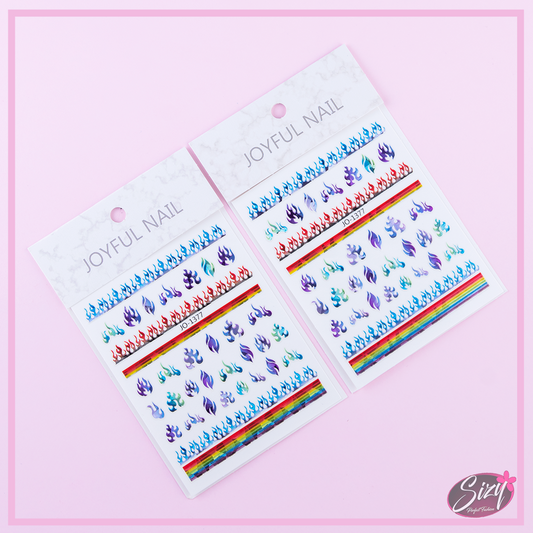 Sticker Para Uñas Diseño Llamas