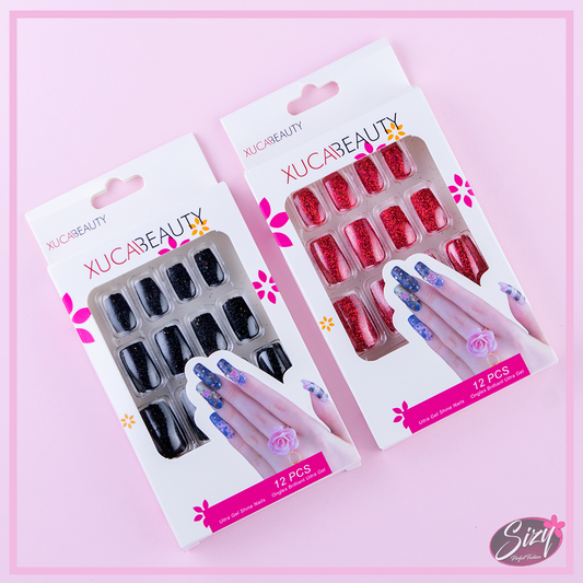 Uñas Postizas Decoradas Cuadradas