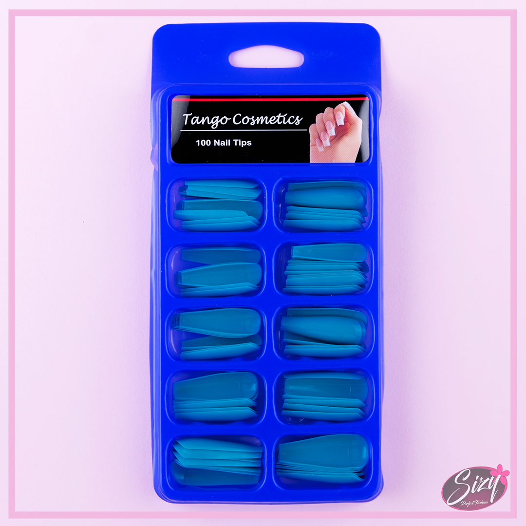 Kit 100 Tips Uñas Postizas Tango Ballerina  Turquesa
