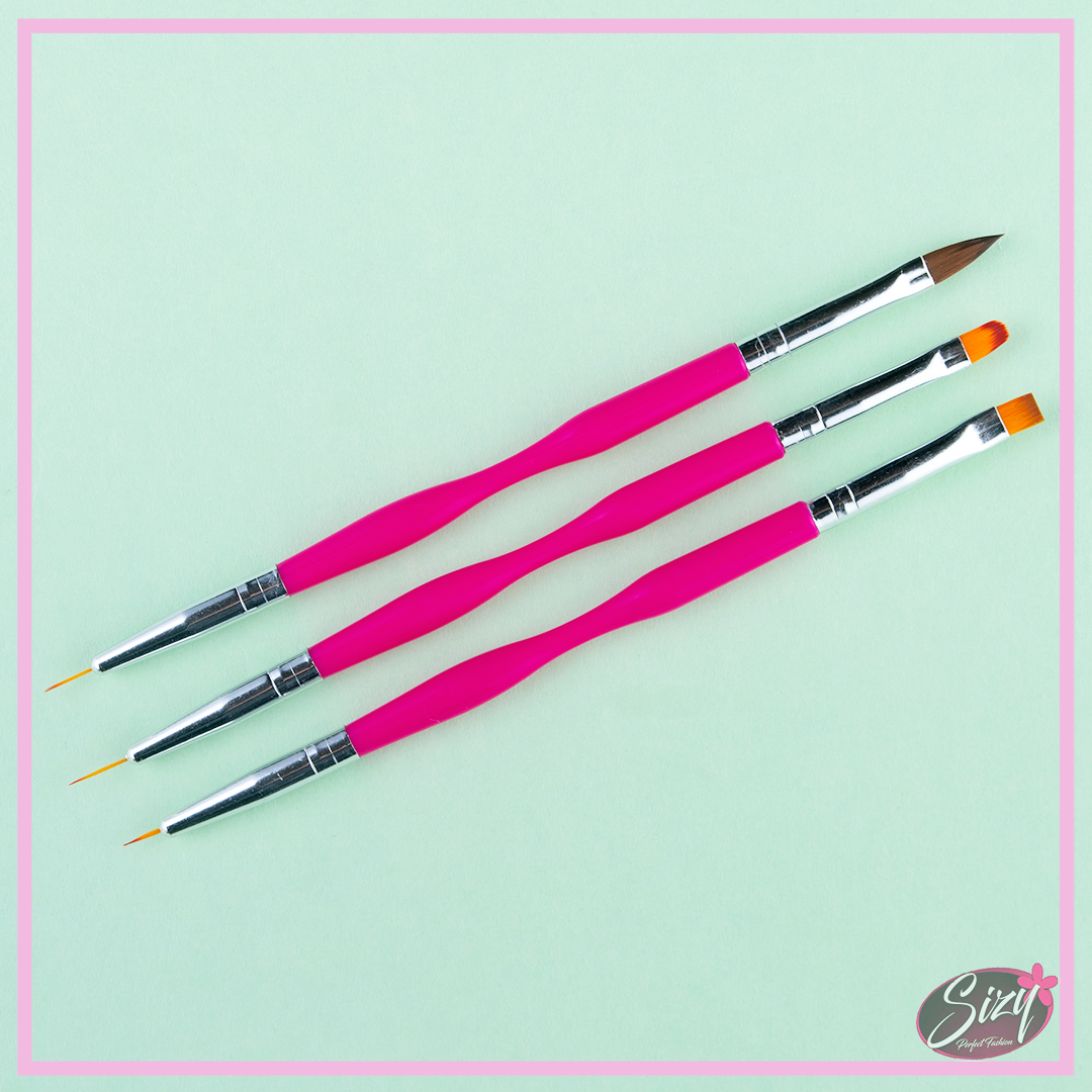 Set Pinceles Nail Art Doble Lado