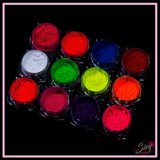 Paquete Polvo Acrílico Neón Gradiente Fosforescente