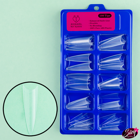 Uñas Postizas - Adoravel Stilleto Transparente Extra Largo