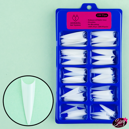 Uñas Postizas - Adoravel Stilleto Color Natural Extra Largo