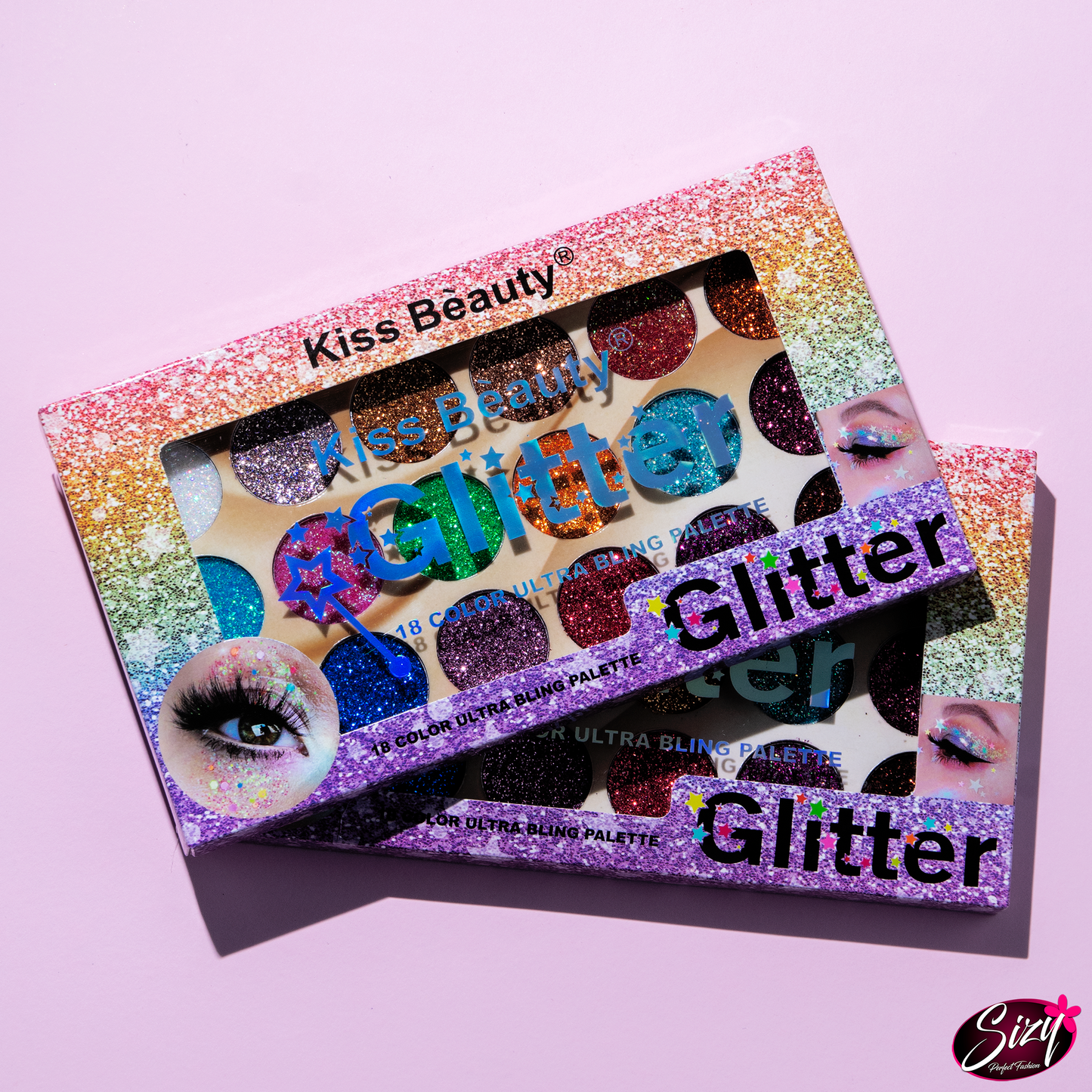 Paleta De Sombras Glitter Kiss Beauty 18 Tonos