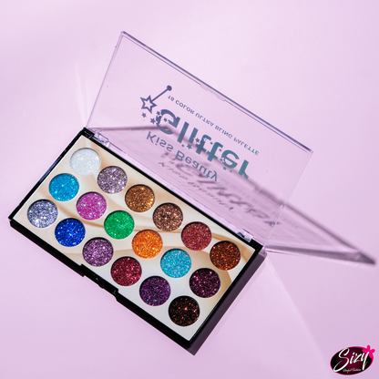 Paleta De Sombras Glitter Kiss Beauty 18 Tonos