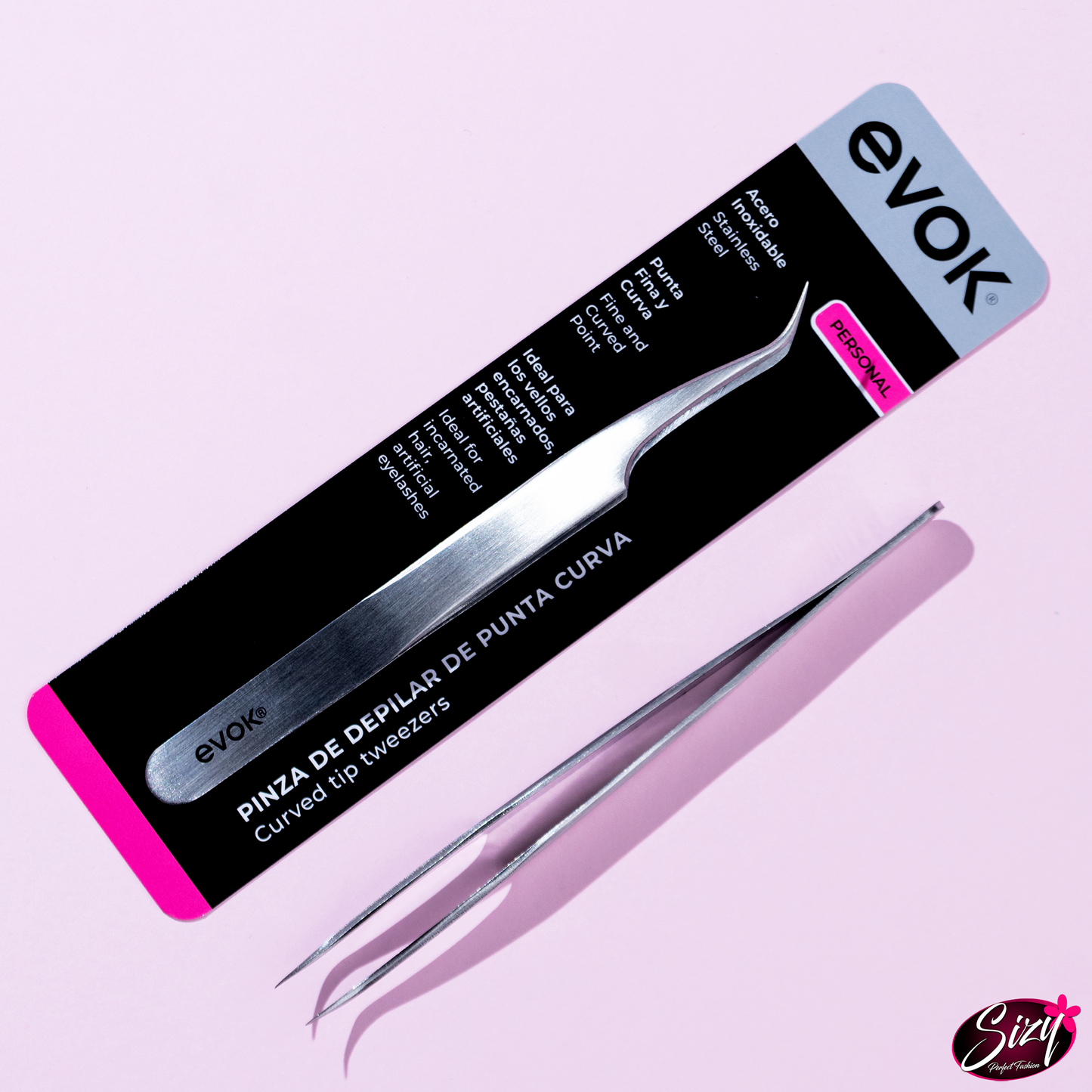 Pinza Curva Para Colocar Pestañas Pelo a Pelo Evok