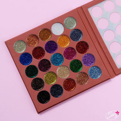 Paleta De Sombras Glitter 25 Tonos