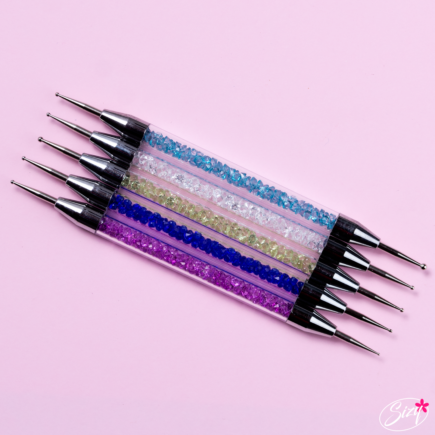 Set De 5 Punteros Dotin Para Decpración De Uñas Cristal