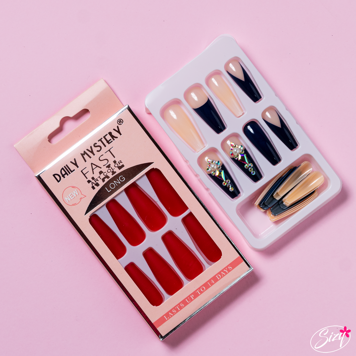 Uñas Postizas Press On Ballerina Decoradas