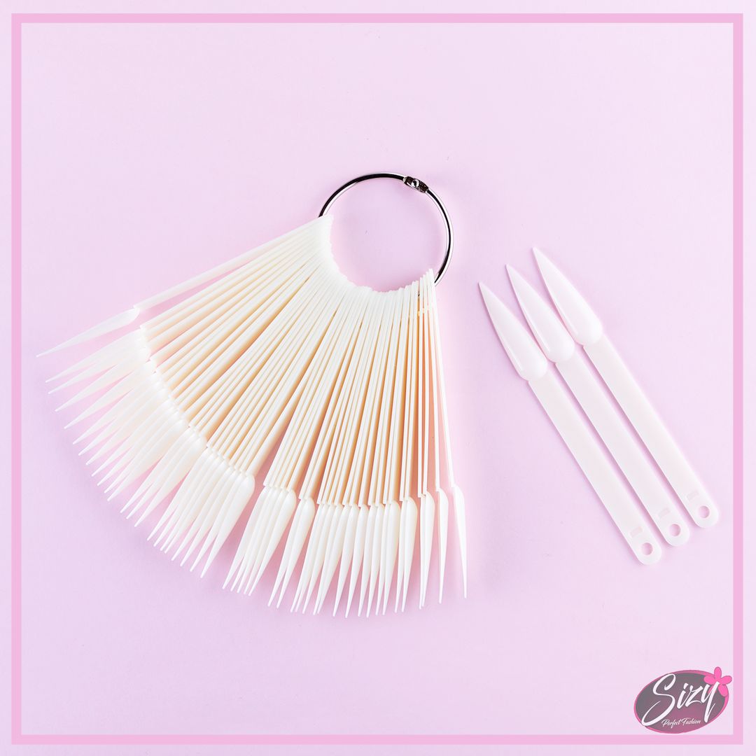 Varillas De Muestra De Uñas Stilleto Natural