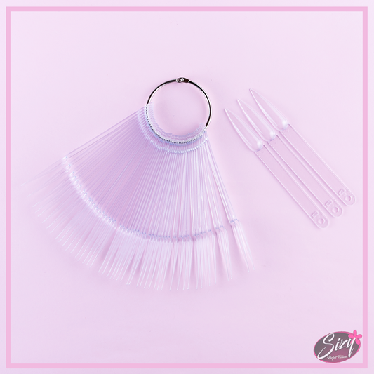 Varillas De Muestrario Para Uñas Stilleto Transparente