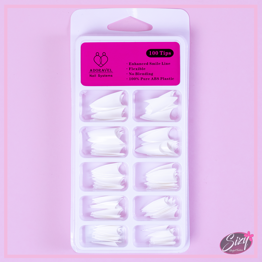 Uñas Postizas Stilleto Adoravel Blanco