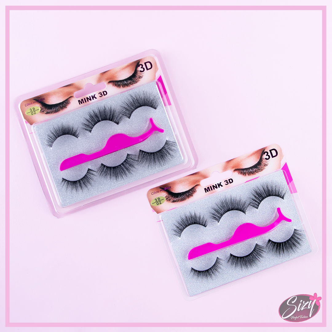 Set Pestañas Postizas y Aplicador Mink 3D