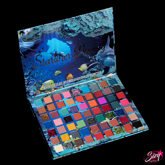 Paleta De Sombras Starliner Beauty Oceano Delfín 63 Colores